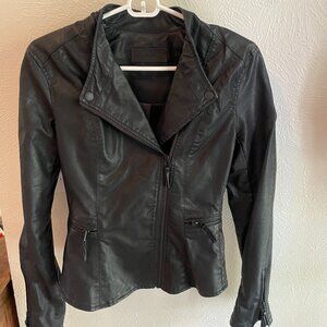 Faux Leather Moto Jacket, XS